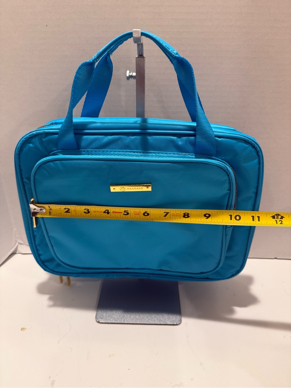 New!! Joy Mangano Turquoise Nylon Cosmetic Case with Gold Hardware - Picture 15 of 16